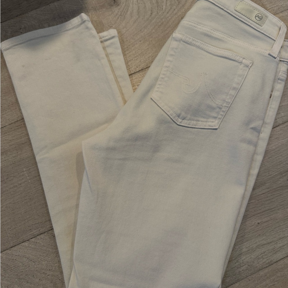 AG Adriano Goldschmied Cream Straight Leg Jeans - Picture 7 of 7